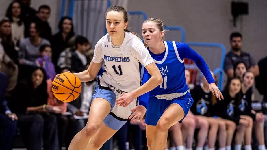 COURTESY OF HOPKINSSPORTS.COM
Women’s Basketball improved to a record of 14-3 in the season with a handful of conference wins this week.