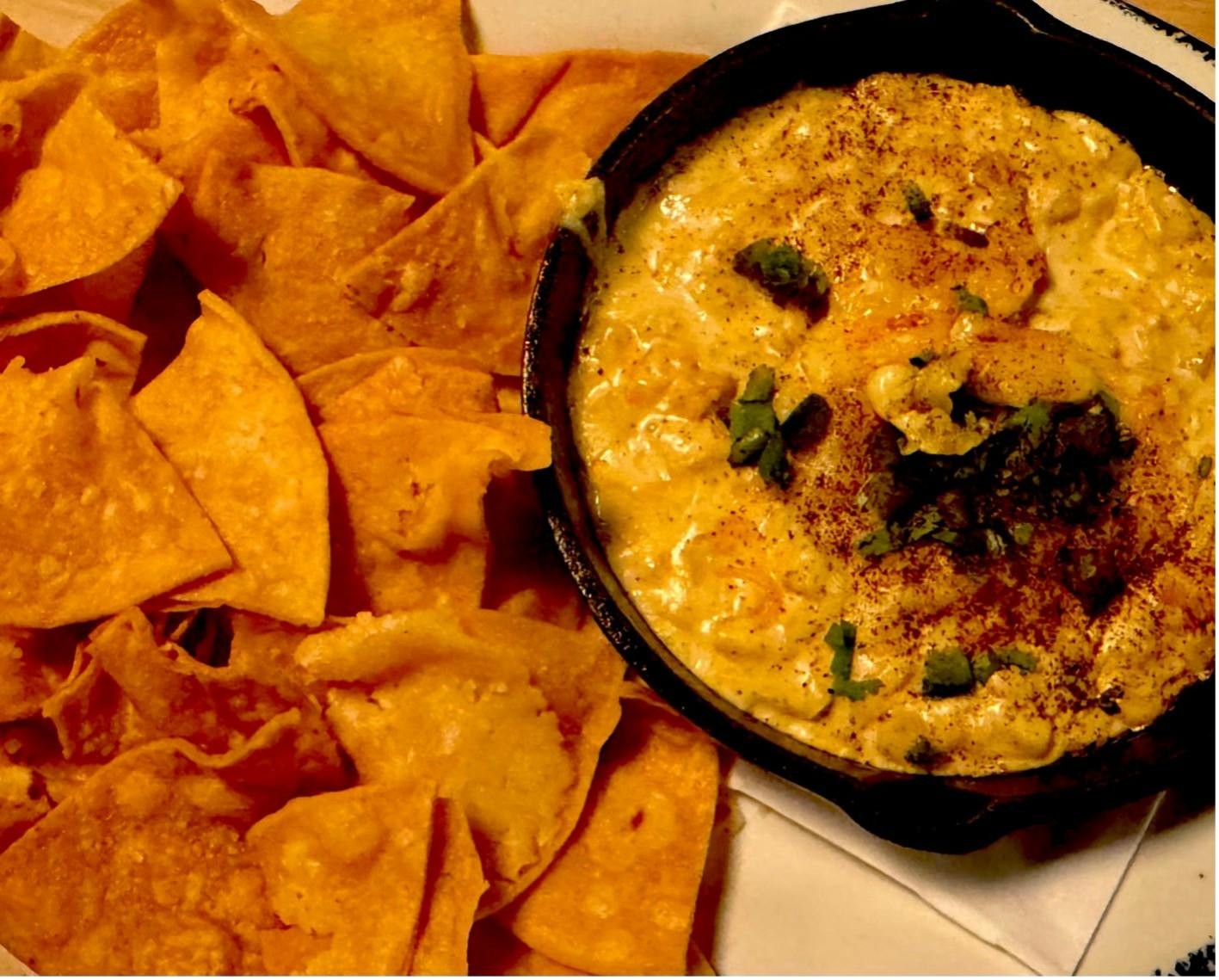 COURTESY OF DHARANI MOORTHY
The warm elotes dip was creamy, savory and ideal for sharing.