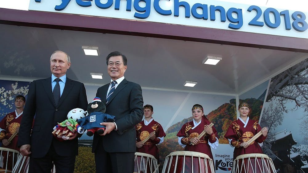 PUBLIC DOMAIN
Vladimir Putin visits PyeongChang to represent the Olympic Athletes of Russia.
