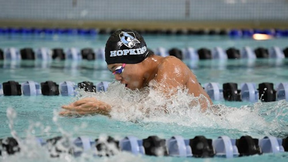 COURTESY OF HOPKINSSPORTS.COM
After a long hiatus, the men’s swimming team picked up where they left off.
