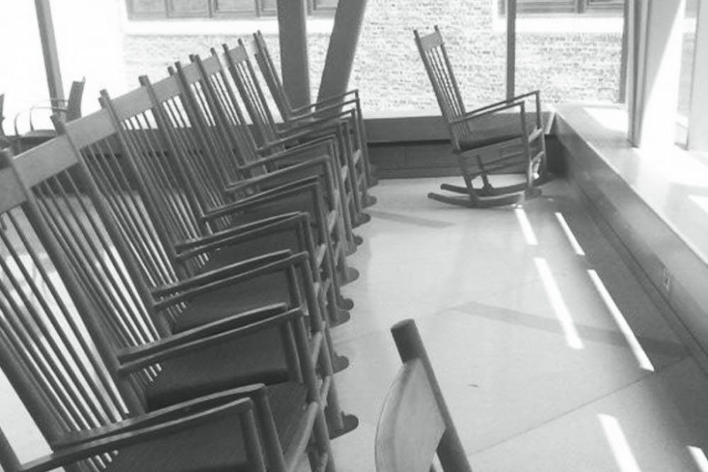  COURTESY OF ROLLIN HU
Some Hopkins professors display the same qualities as Mudd Hall’s old-fashioned rocking chairs.