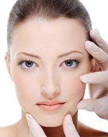 beautician touching perfect famel face