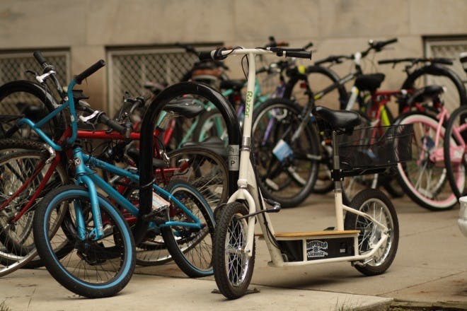  COURTESY OF SOFYA FREYMAN
The lacrosse team’s scooters are a common sight around campus. 