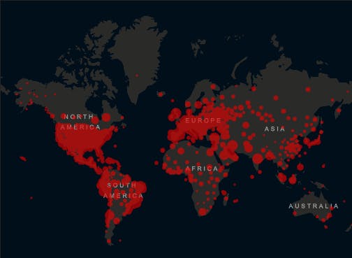 gisanddata.maps.arcgis / CC BY-SA 4.0
The CRC collects information from more than 300 data sources, including the World Health Organization and the U.S. Centers for Disease Control and Prevention.