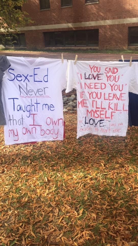  COURTESY OF DANIELLE PITKOFF
The T-shirts had captions that advocate against sexual assault culture.