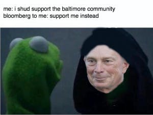  Courtesy of Bloomberg News
 Lord Bloomberg, who has given trillions to Hopkins, has endorsed Ronny D’s campaign.