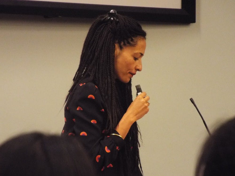  Courtesy of ELLIE HALLENBORG
 Zadie Smith, a writer who discusses racial themes, visited campus.