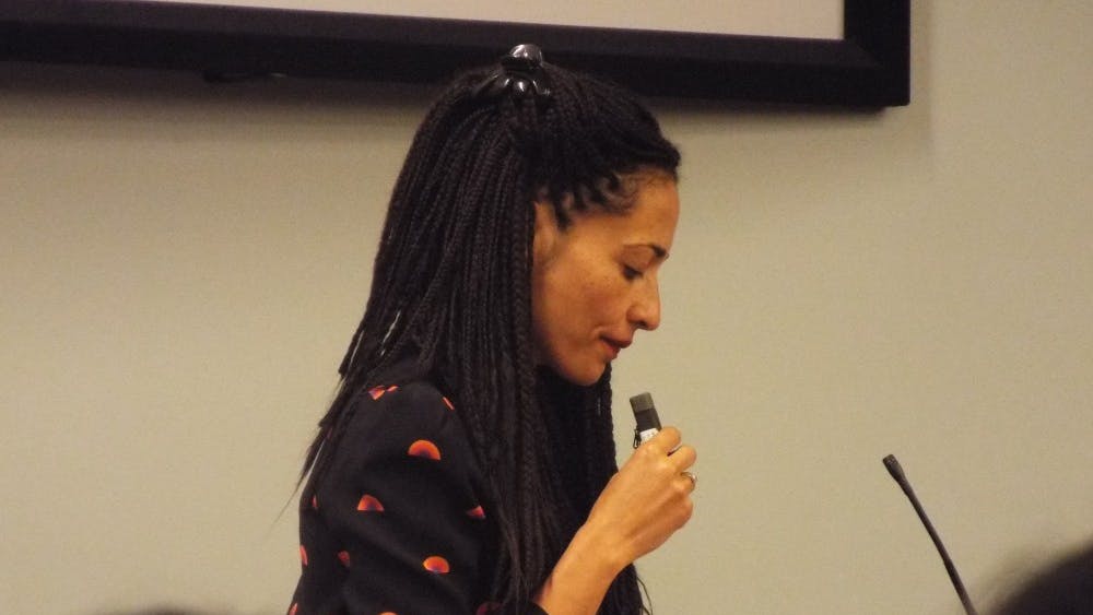  Courtesy of ELLIE HALLENBORG
 Zadie Smith, a writer who discusses racial themes, visited campus.