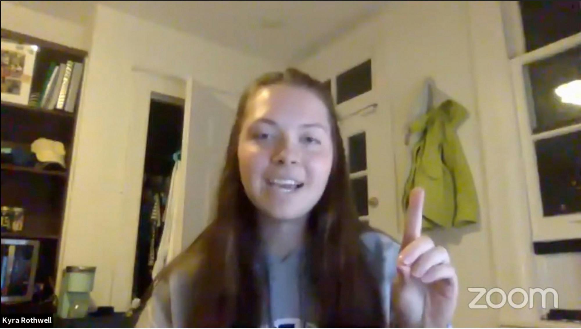 COURTESY OF ARIELLA SHUA
SUCC thrives through Zoom as senior Kyra Rothwell proceeds through her set.