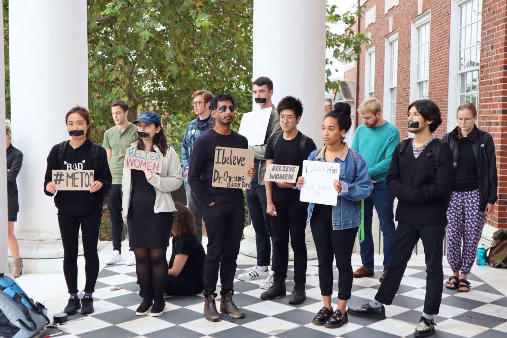 Students gathered to silently show their support for Christine Blasey Ford.