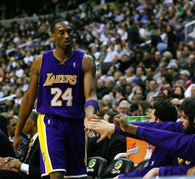 Keith Allison/CC BY 2.0
Kobe donned the iconic purple and gold Lakers jersey for two decades.