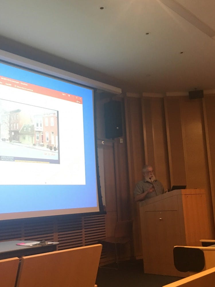 COURTESY OF KATY WILNER
Blundell spoke in the Homewood Museum about the Caulkers’ Houses.