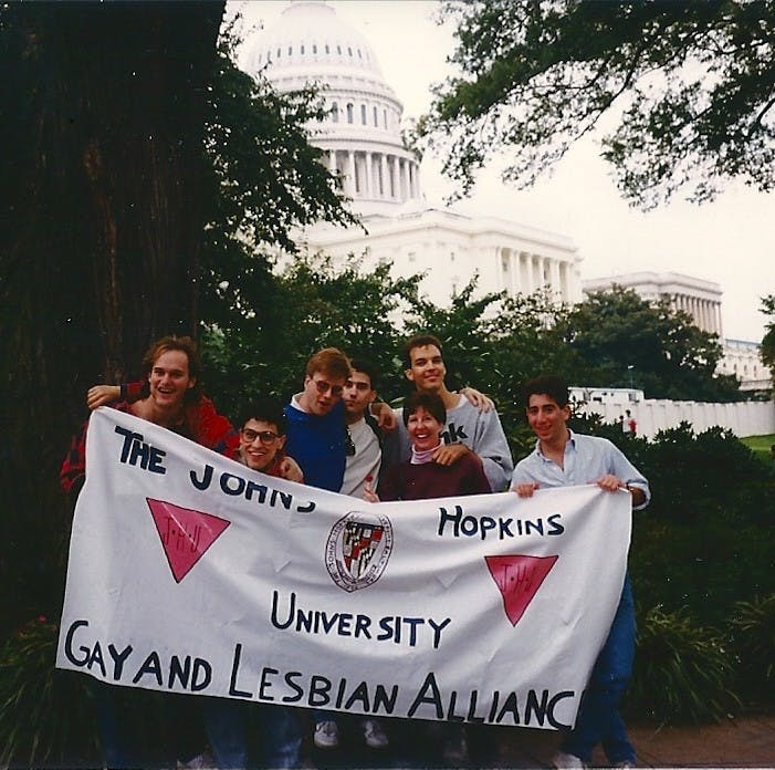 COURTESY OF DAVID HOROWITZ
Members of LAGA marched in the D.C. pride parade in October 1987.