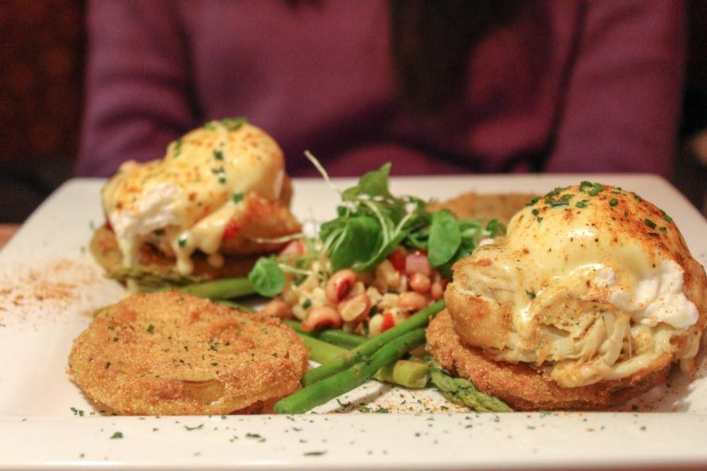 COURTESY OF SABRINA CHEN
There are tons of tasty brunch options like the Crab Cake Benedict at Miss Shirley’s in Roland Park.