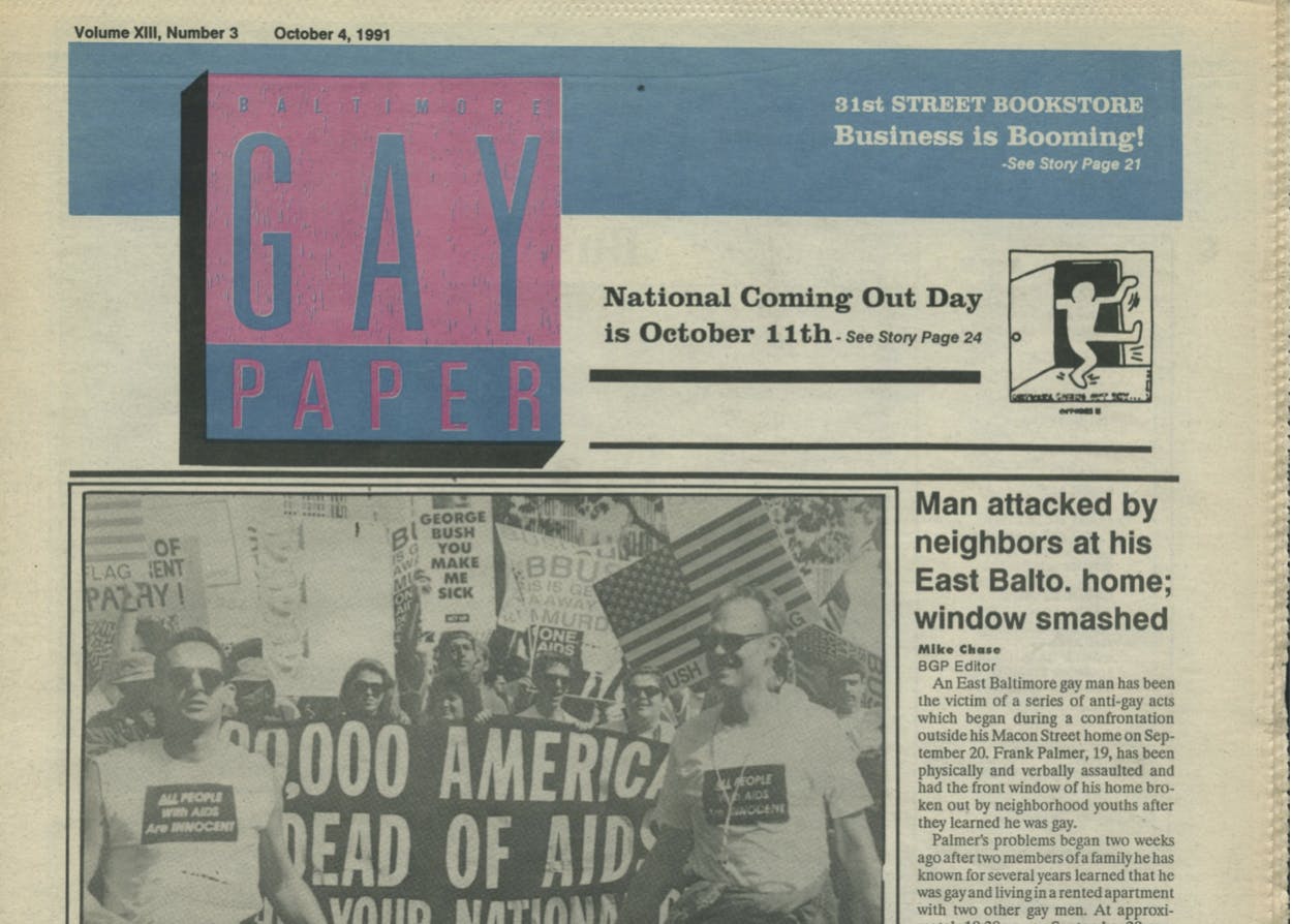 COURTESY OF AARON WIEGAND
Participants engaged with archives regarding Baltimore’s LGBTQ history.