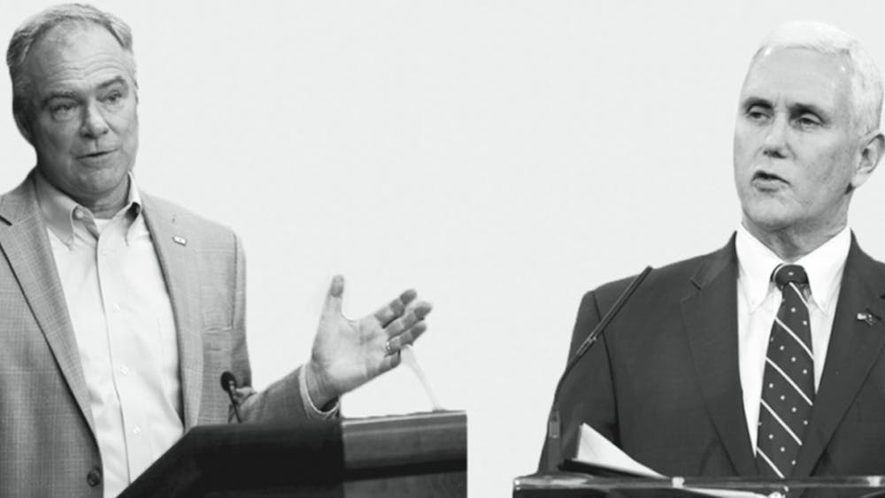 U.S. Dept. of Edu./CC By 2.0 and Gage skidmore/cc By-sa 3.0
Senator Tim Kaine (D-VA) and Governor Mike Pence (R-IN) debated in Virginia on Tuesday night.