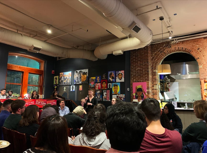 COURTESY OF NOELA LU
Prominent student activist groups met at Red Emma's on Wednesday.