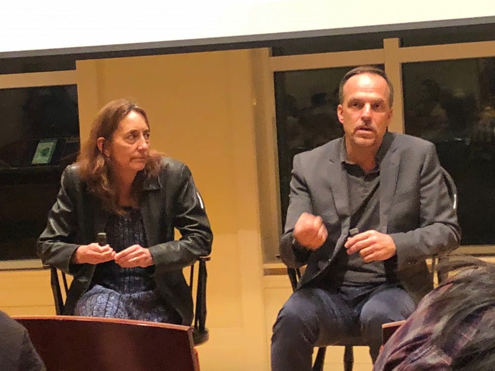 COURTESY OF JACOB TOOK
Asbed and Germino spoke at Mason Hall to close out the 2018 FAS lineup.