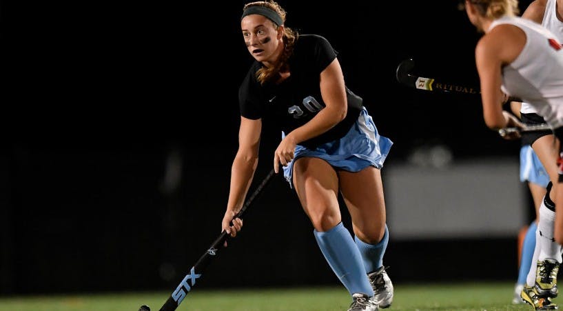 hopkinssports.com
Sophomore Katie McErlean scored two goals in the first half of the game against Goucher.
