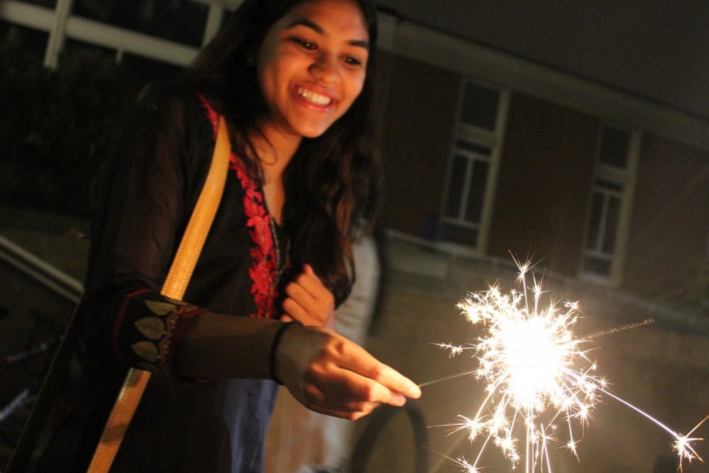 COURTESY OF SAMHITA ILANGO
Students celebrated Diwali, the Indian festival of lights, with some students and families burning sparklers, a common practice.