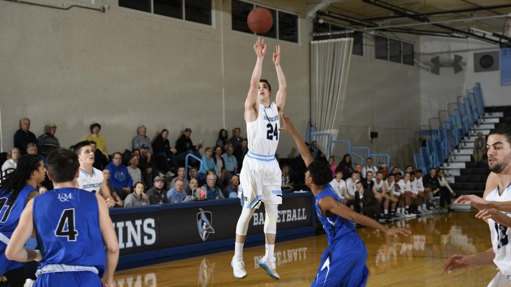 HOPKINSSPORTS.COM
Michael Gardner led the Blue Jays with 18 points against F&M.