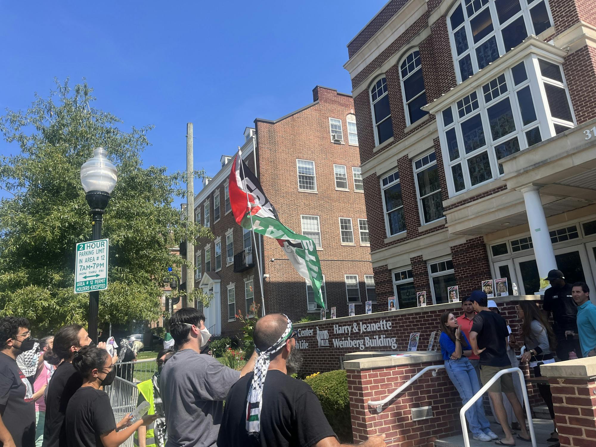 An event by Hopkins Hillel hosting speaker Arky Staiman was met by a protest outside the building.&nbsp;