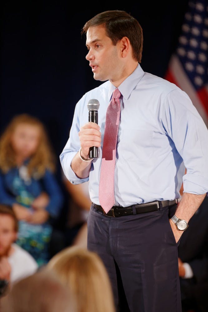 MICHAEL SCOTT VADON/CC-BY-SA-4.0
Marco Rubio, son of immigrants, protests the incoming refugees.