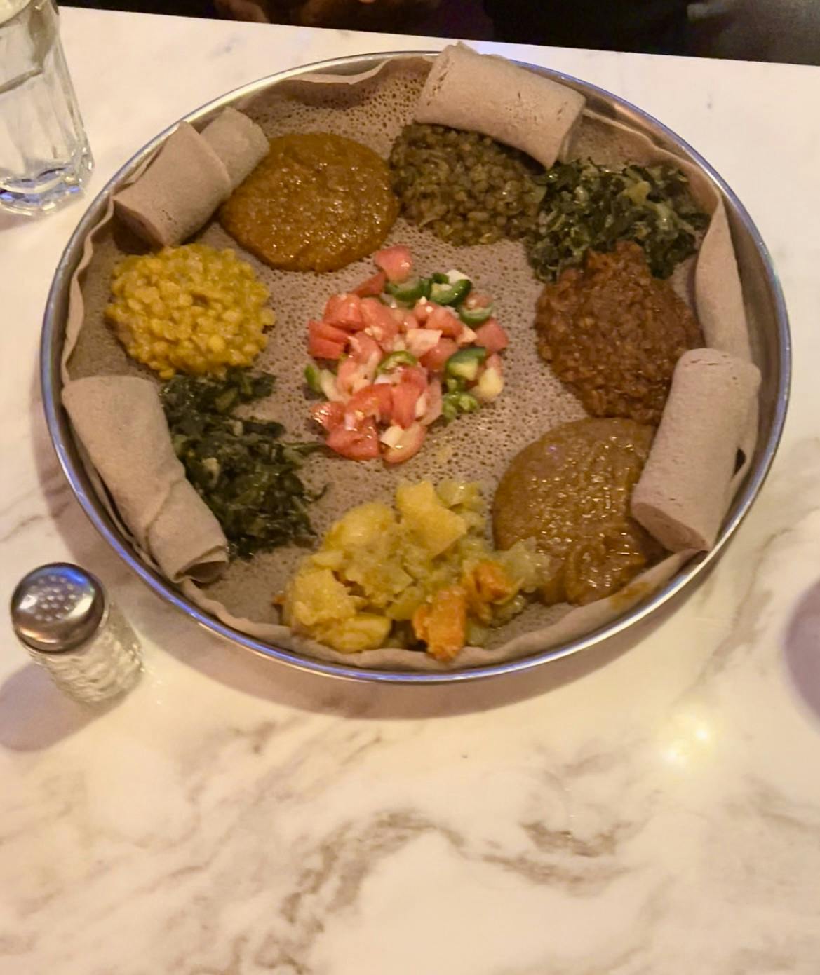 COURTESY OF MARIA HARAR&nbsp;
Harar ordered the nine-dish Veggie Combo at Tabor.&nbsp;