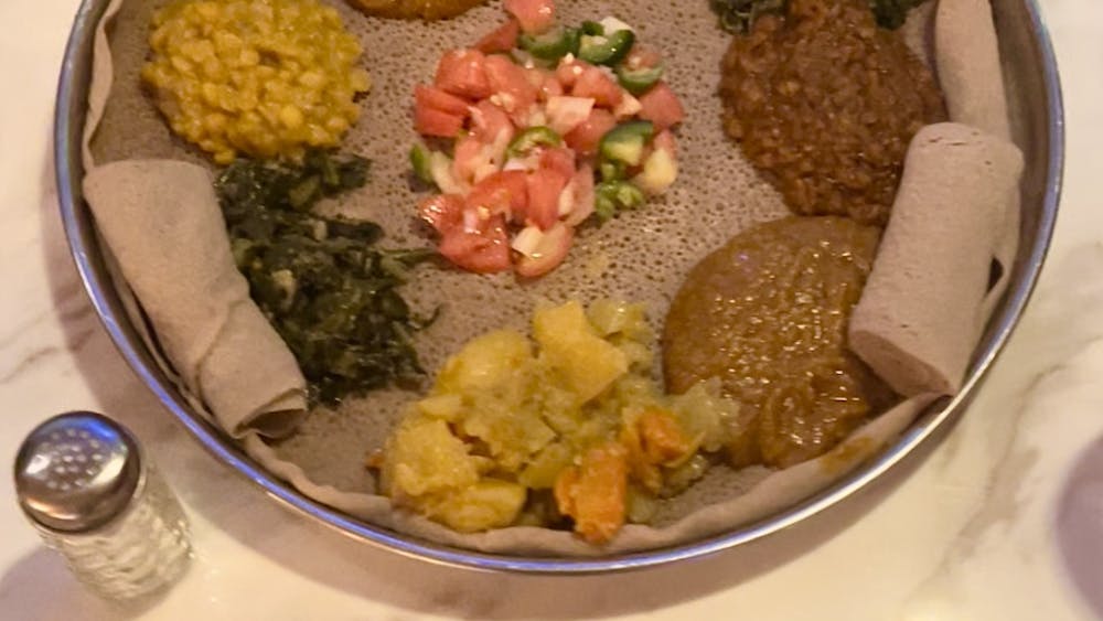 COURTESY OF MARIA HARAR&nbsp;
Harar ordered the nine-dish Veggie Combo at Tabor.&nbsp;