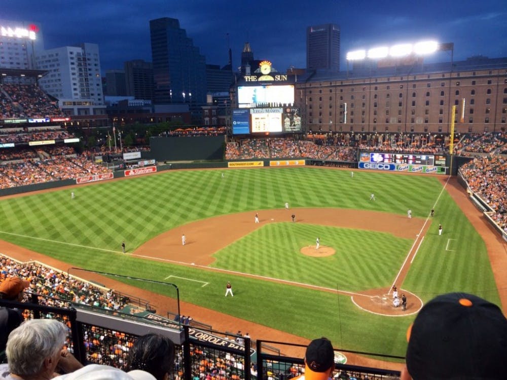  CC-BY-SA 3.0/MOVIEMANIACX
A beautiful night at Camden Yards in Baltimore, home of the Orioles.
