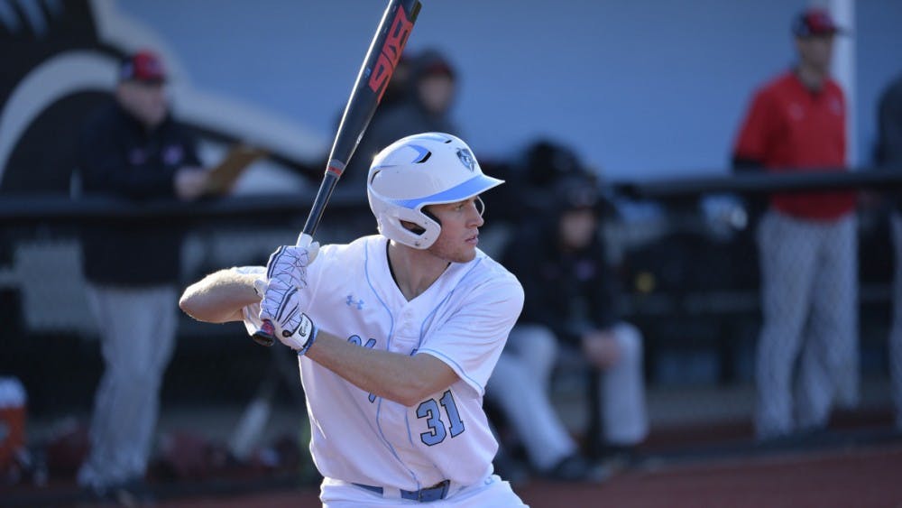 COURTESY OF HOPKINSSPORTS.COM

Sophomore shortstop Dillon Bowman hits a walk-off home run against the first-ranked Cortland State Red Dragons.