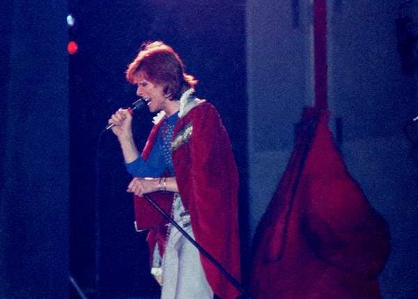 Hunter Desportes/CC-BY-SA-2.0
David Bowie performs at the Charlotte Coliseum during the 73-show Diamond Dogs Tour in 1974.