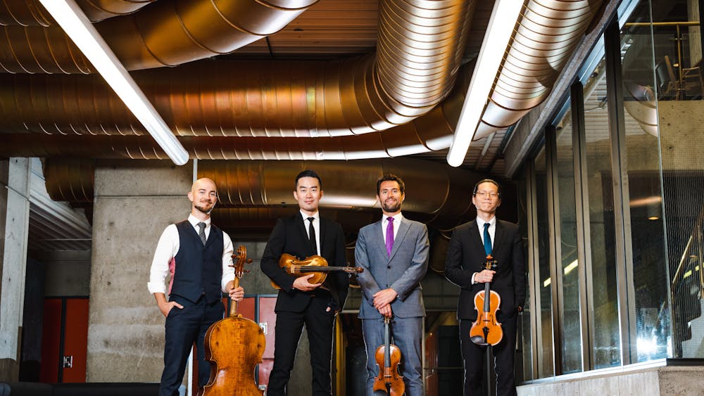 COURTESY OF THE SHRIVER HALL CONCERT SERIES
The GRAMMY-nominated Dover Quartet, along with double bassist Joseph Conyers, performed in the Shriver Hall Concert Series.