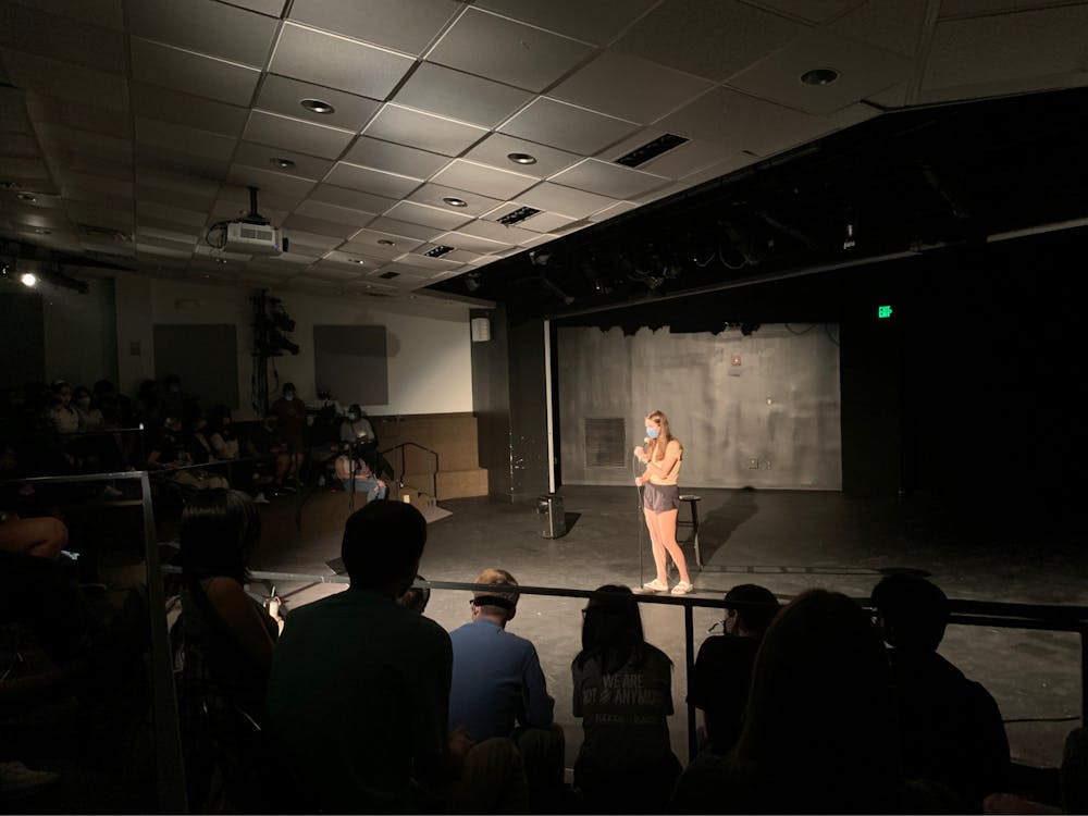 COURTESY OF SOPHIA PASALIS
SUCC President Kyra Rothwell addressed the crowd at last Friday’s Stand-Up Comedy Show.