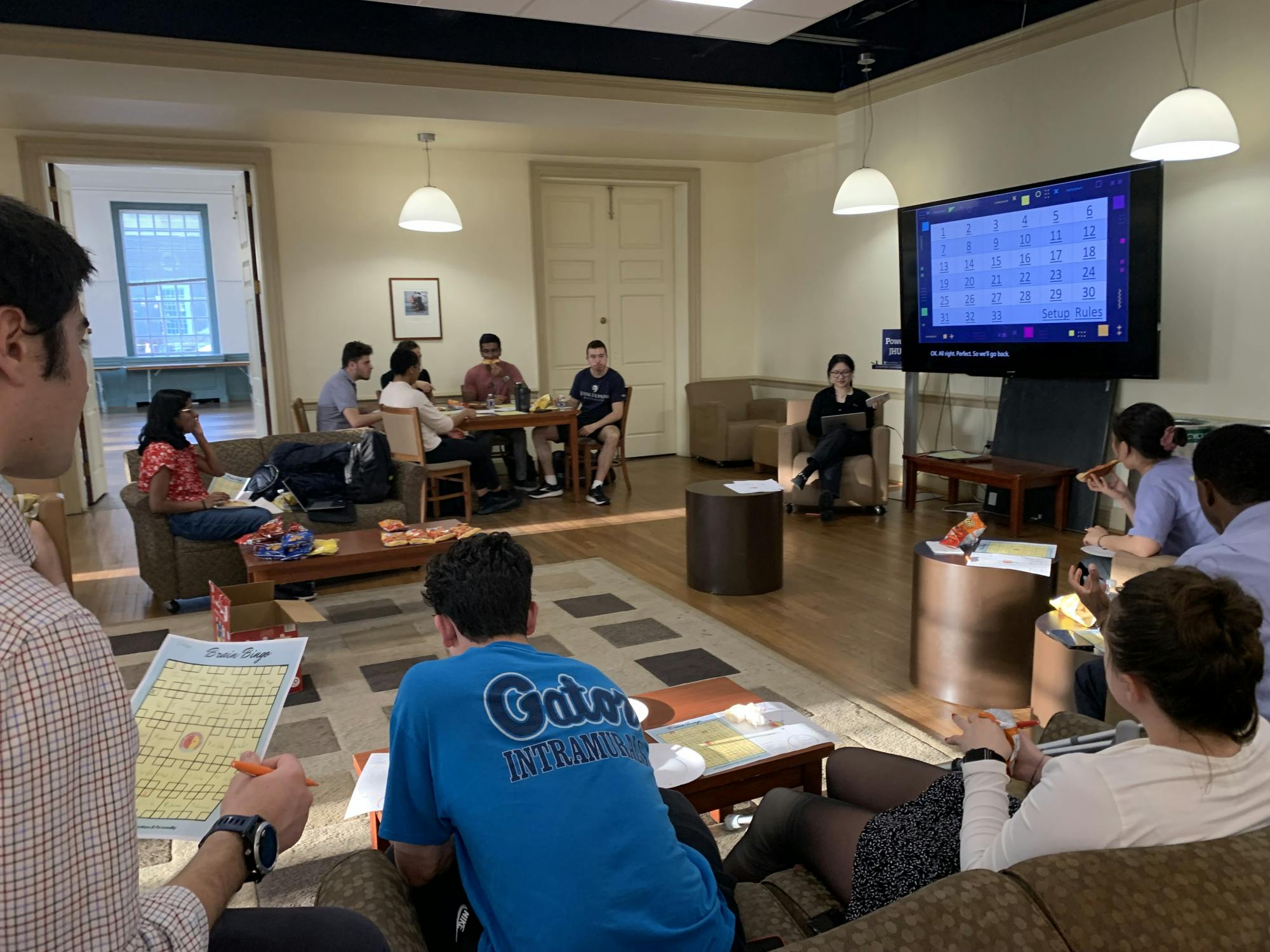 COURTESY OF RUSSELL CALDERON
Students participate in a Brain Bingo Social Night on April 4 as part of Nu Rho Psi's Brain Awareness Week.