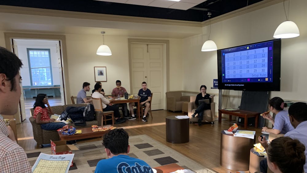 COURTESY OF RUSSELL CALDERON
Students participate in a Brain Bingo Social Night on April 4 as part of Nu Rho Psi's Brain Awareness Week.