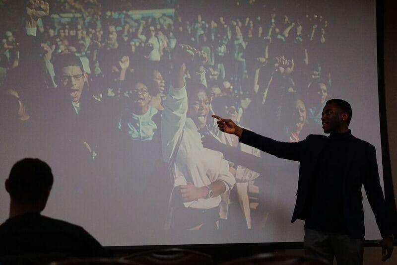 KUNAL MAITI/photography staff
Payton Head spoke about racial inequalities and social activism at his talk at OMA.  
