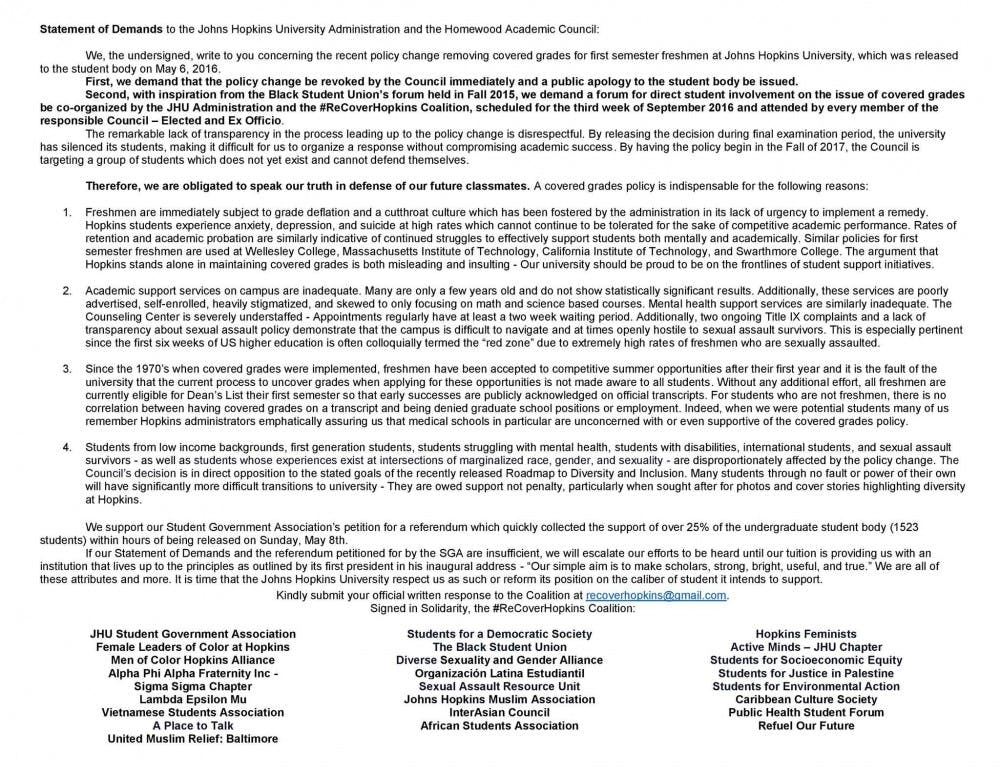 COURTESY OF #RECOVERHOPKINS
The entire statement is shown above.