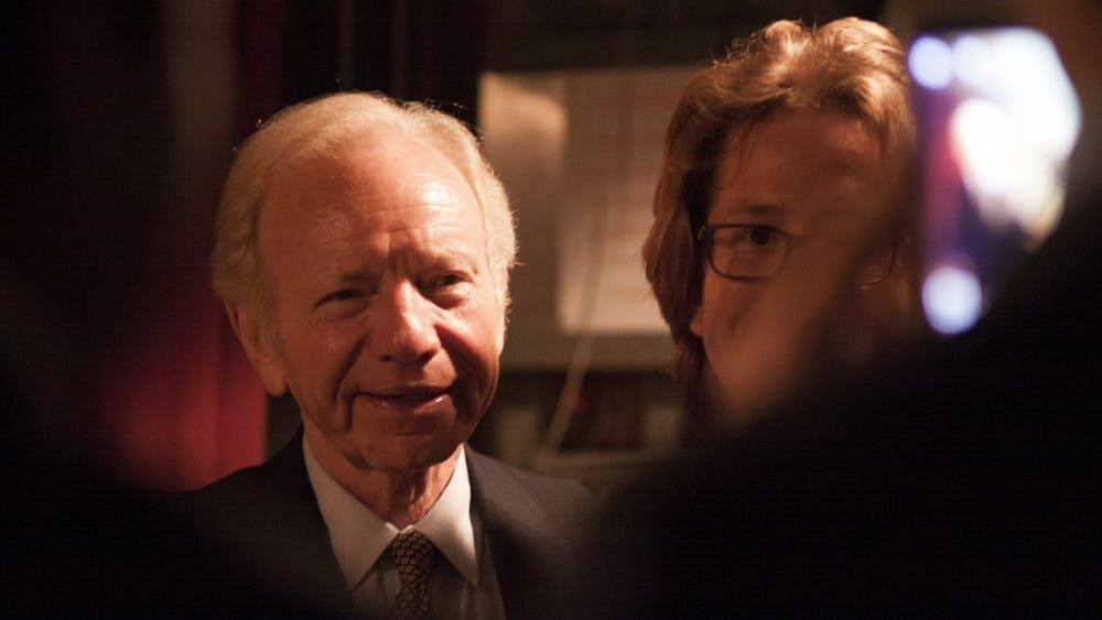  COURTESY OF SOFYA FREYMAN
 Joe Lieberman spoke at the MSE Symposium about partisan gridlock in Congress and the Obama Administration’s intervention in Syria.
