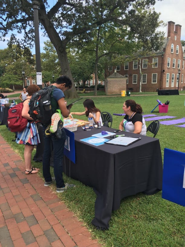 COURTESY OF ALYSSA WOODEN
Student groups on the Freshman Quad promoted mental health.