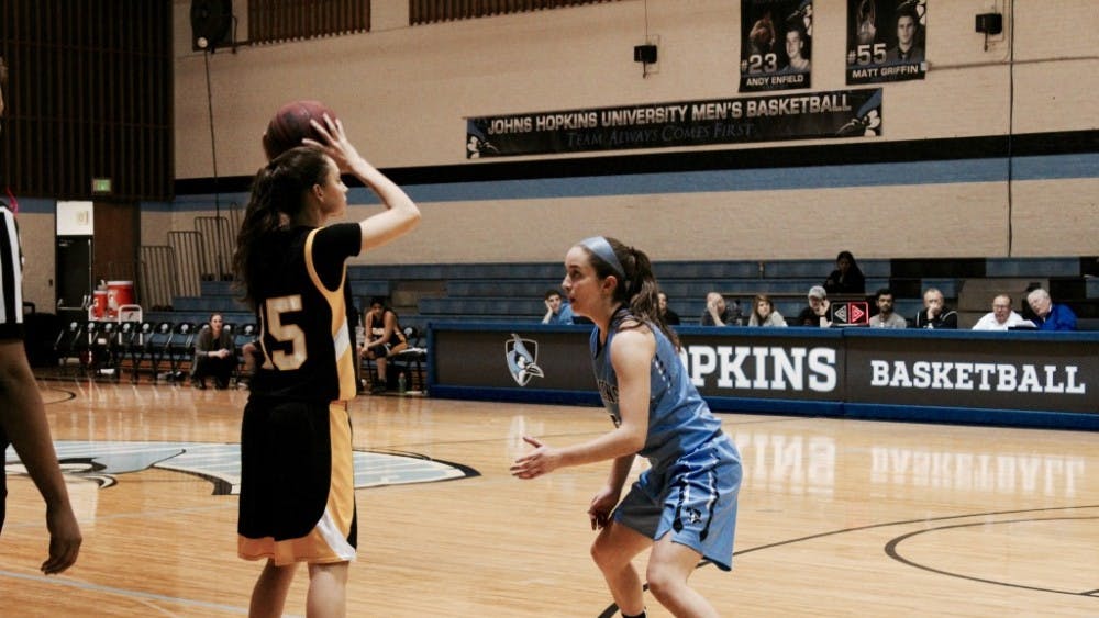 hopkinssports.com
Junior Caroline Corcoran poured in 11 points in the big victory.