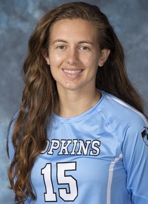 HOPKINSSPORTS.COM
Senior outside hitter Louisa Kishton.