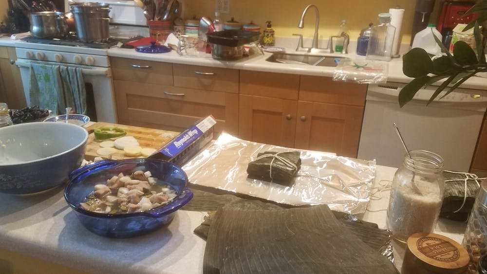 COURTESY OF SOPHIA LOLA
Lola spent several hours making nacatamales, a Nicaraguan dish.