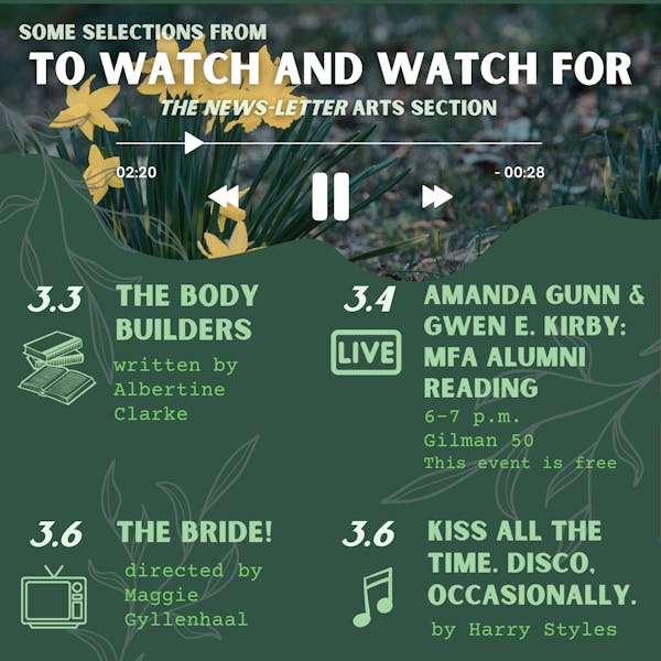 To watch and watch for: Week of March 2