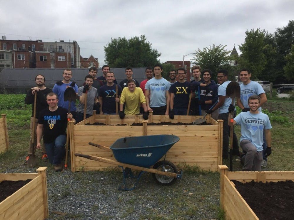  COURTESY OF SIGMA CHI
Student groups, like fraternity Sigma Chi, volunteered in Baltimore.