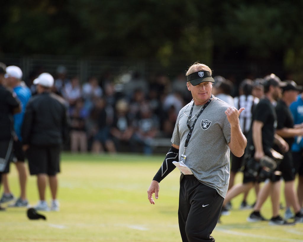 CC BY-NC 2.0
Jon Gruden resigned as head coach of the Las Vegas Raiders after racist, misogynistic and homophobic emails surfaced.