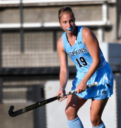 HOPKINSSPORTS.COM
Senior Francesca Cali, a defender, helped secure the win.