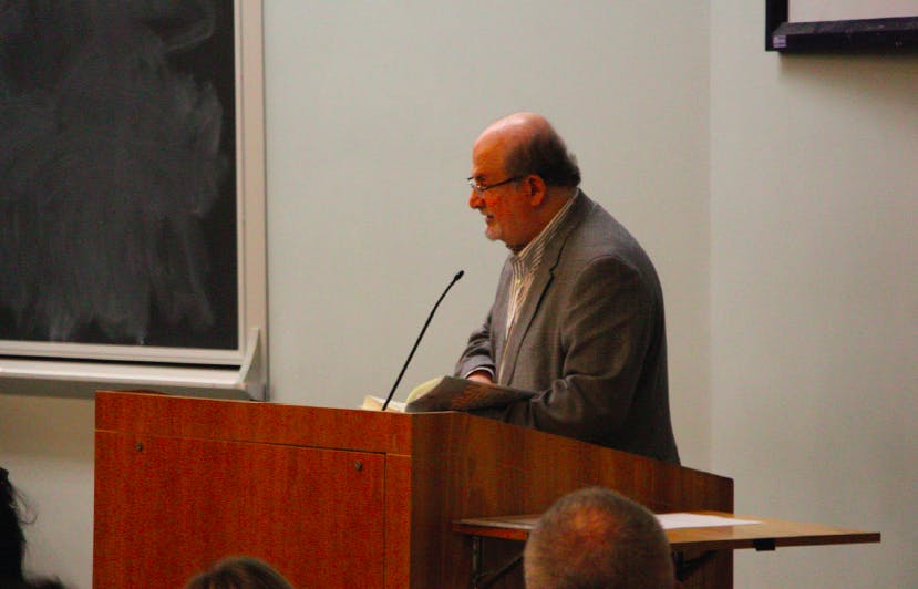 EDA INCEKARA/Photography Staff
British-Indian novelist Salman Rushdie read selections from his new book The Golden House to a packed Hodson Hall auditorium on Tuesday.