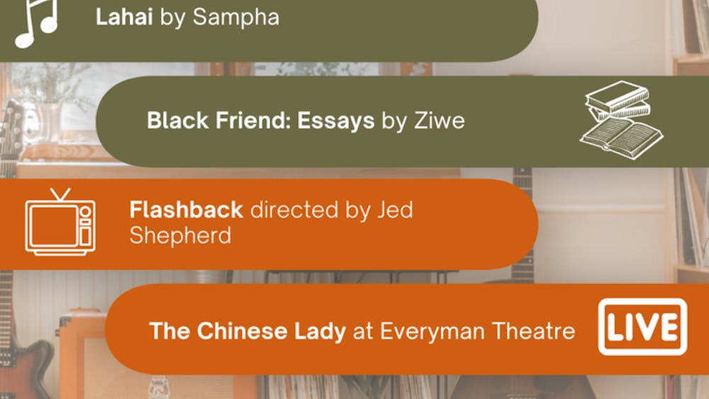 &nbsp;ARANTZA GARCIA / DESIGN &amp; LAYOUT EDITOR&nbsp;
This week’s picks include singer-songwriter Sampha’s new album Lahai; internet personality Ziwe’s literary debut with Black Friend: Essays; Flashback, directed by Jed Shepherd and Everyman Theatre’s first performance of The Chinese Lady.