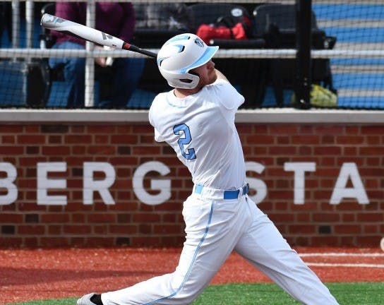Hopkinssports.com
Conor Reynolds hit a home run to lead off the game against Haverford.